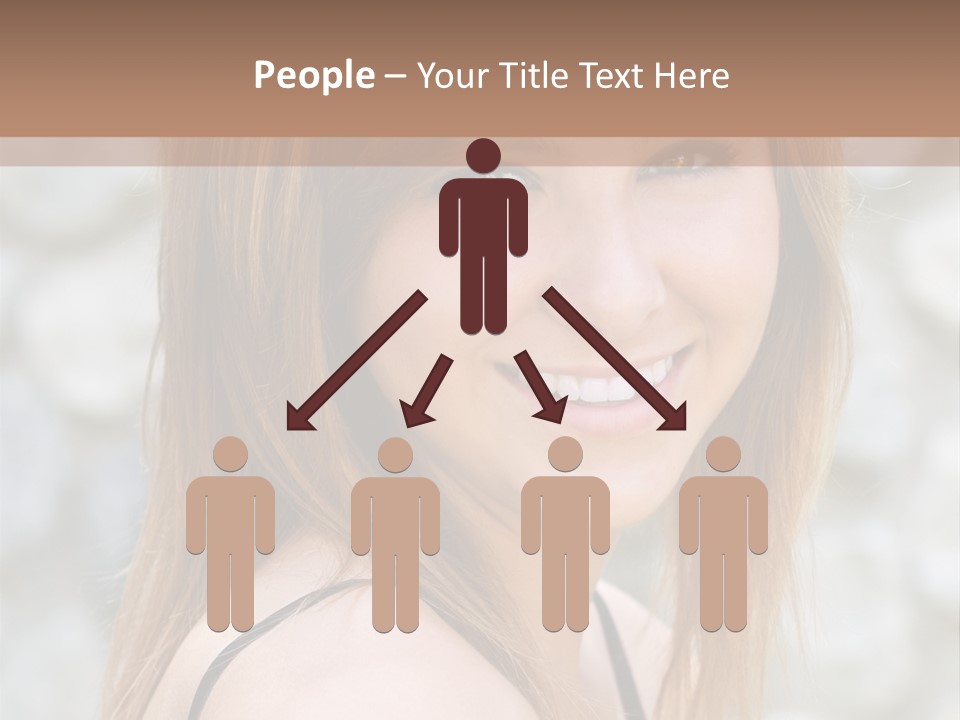 Closeup Portrait Of A Beautiful Young Lady Smiling. PowerPoint Template