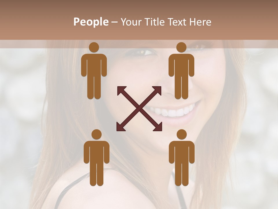 Closeup Portrait Of A Beautiful Young Lady Smiling. PowerPoint Template