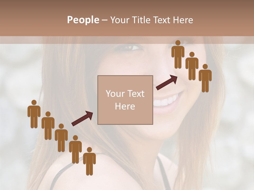 Closeup Portrait Of A Beautiful Young Lady Smiling. PowerPoint Template