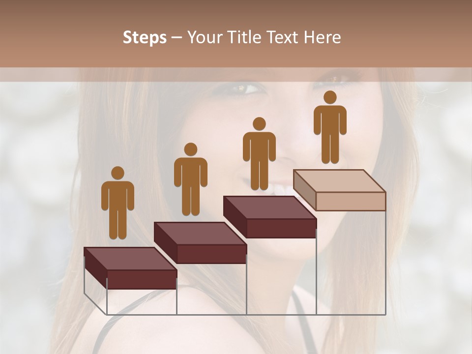 Closeup Portrait Of A Beautiful Young Lady Smiling. PowerPoint Template