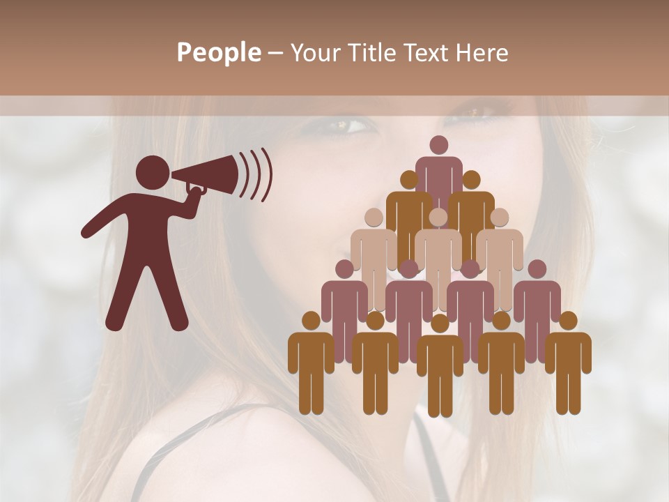 Closeup Portrait Of A Beautiful Young Lady Smiling. PowerPoint Template