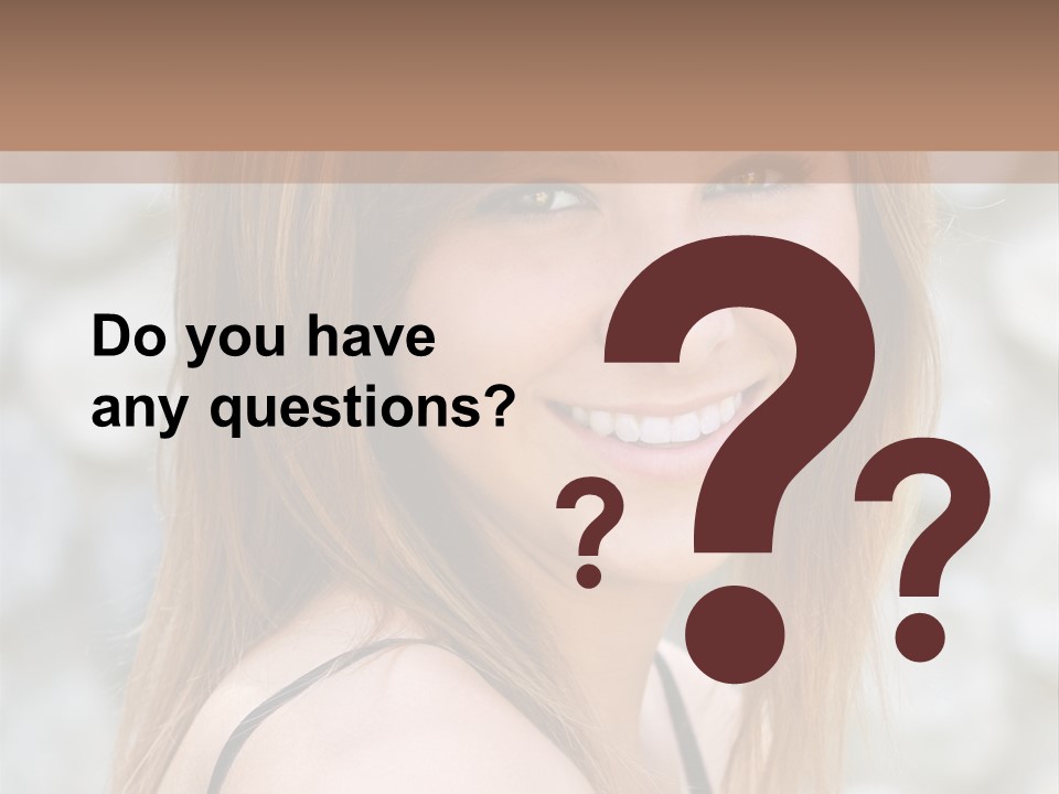 Closeup Portrait Of A Beautiful Young Lady Smiling. PowerPoint Template