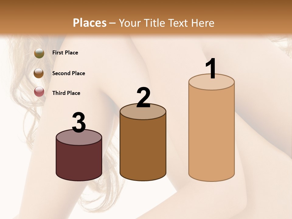 Picture Of Healthy Naked Woman Over White PowerPoint Template