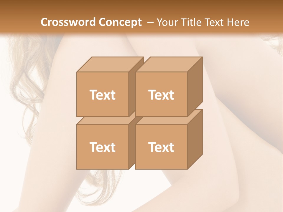 Picture Of Healthy Naked Woman Over White PowerPoint Template