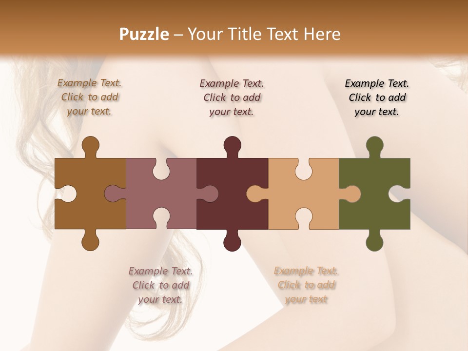 Picture Of Healthy Naked Woman Over White PowerPoint Template