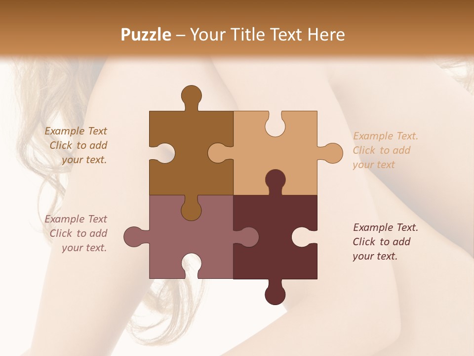 Picture Of Healthy Naked Woman Over White PowerPoint Template