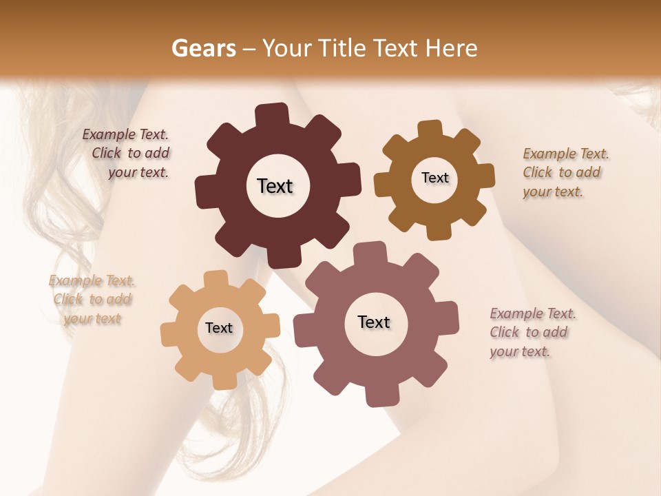 Picture Of Healthy Naked Woman Over White PowerPoint Template