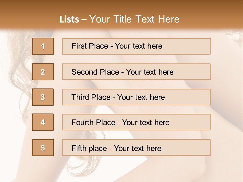 Picture Of Healthy Naked Woman Over White PowerPoint Template
