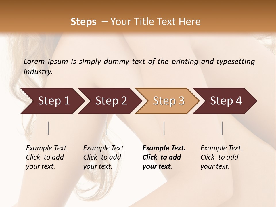 Picture Of Healthy Naked Woman Over White PowerPoint Template