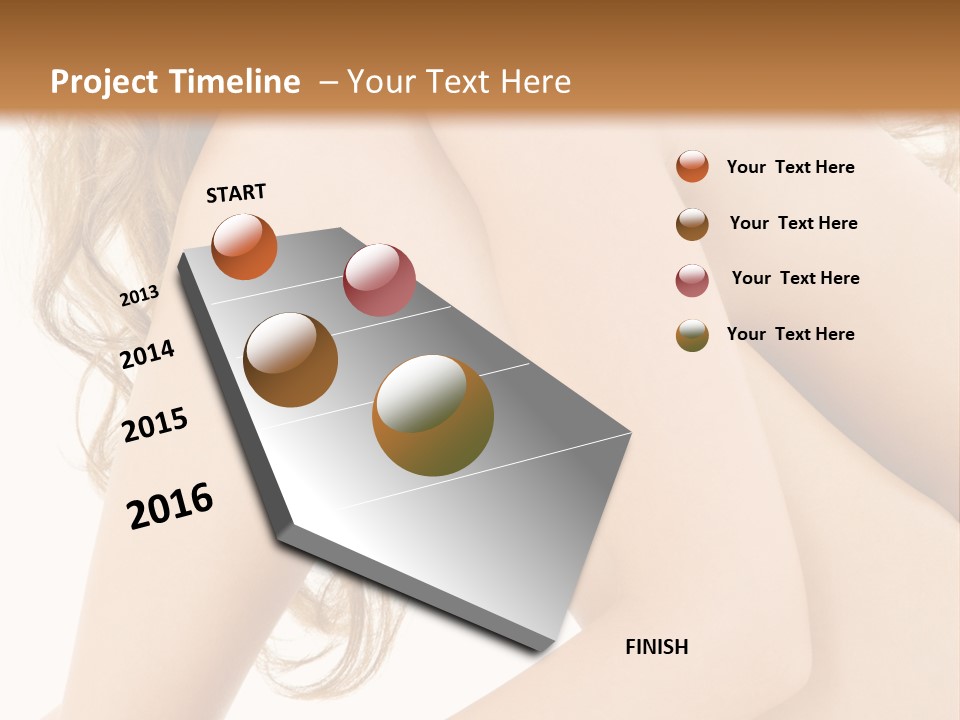 Picture Of Healthy Naked Woman Over White PowerPoint Template