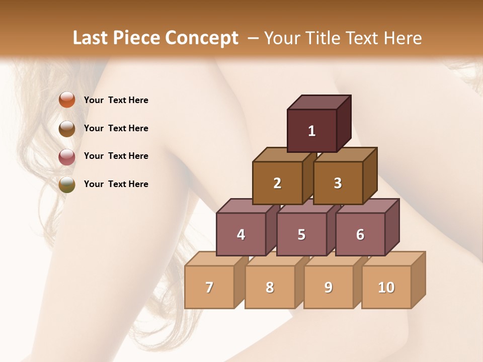 Picture Of Healthy Naked Woman Over White PowerPoint Template