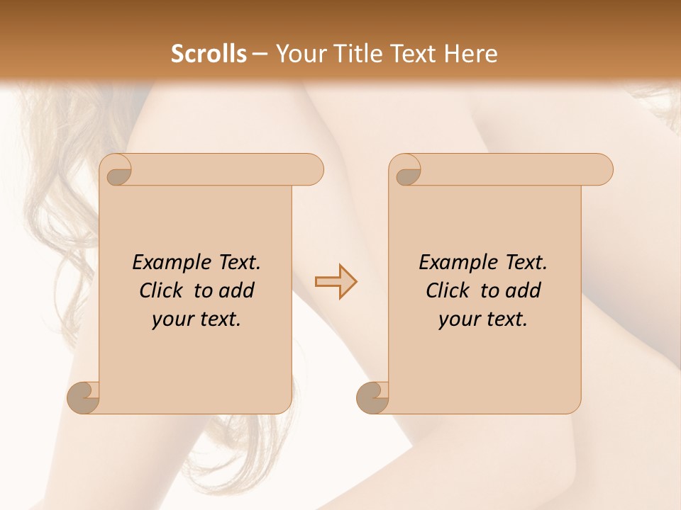 Picture Of Healthy Naked Woman Over White PowerPoint Template