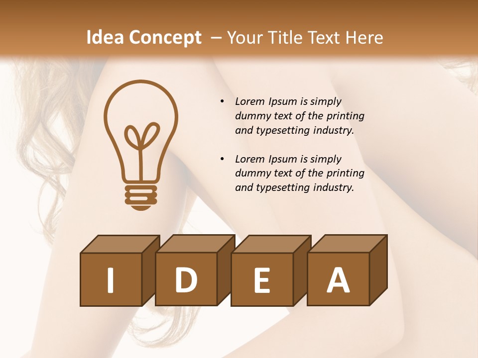 Picture Of Healthy Naked Woman Over White PowerPoint Template