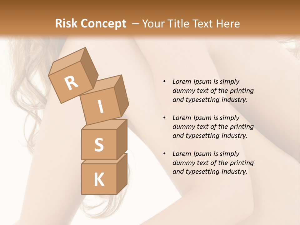 Picture Of Healthy Naked Woman Over White PowerPoint Template