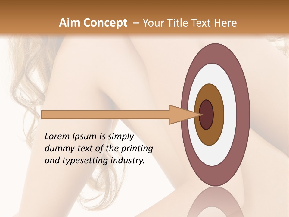 Picture Of Healthy Naked Woman Over White PowerPoint Template