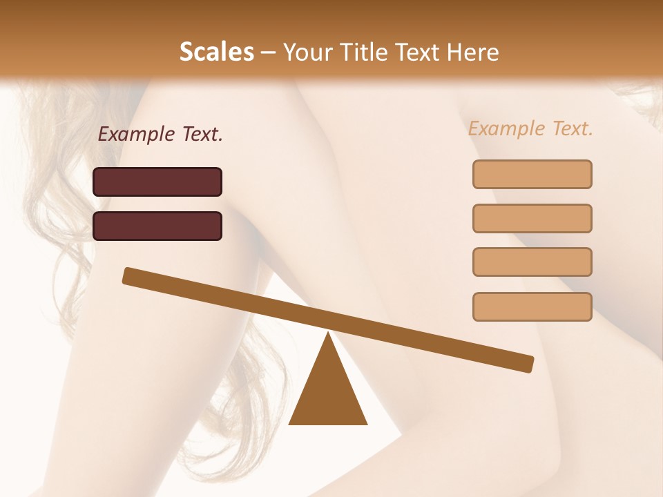 Picture Of Healthy Naked Woman Over White PowerPoint Template