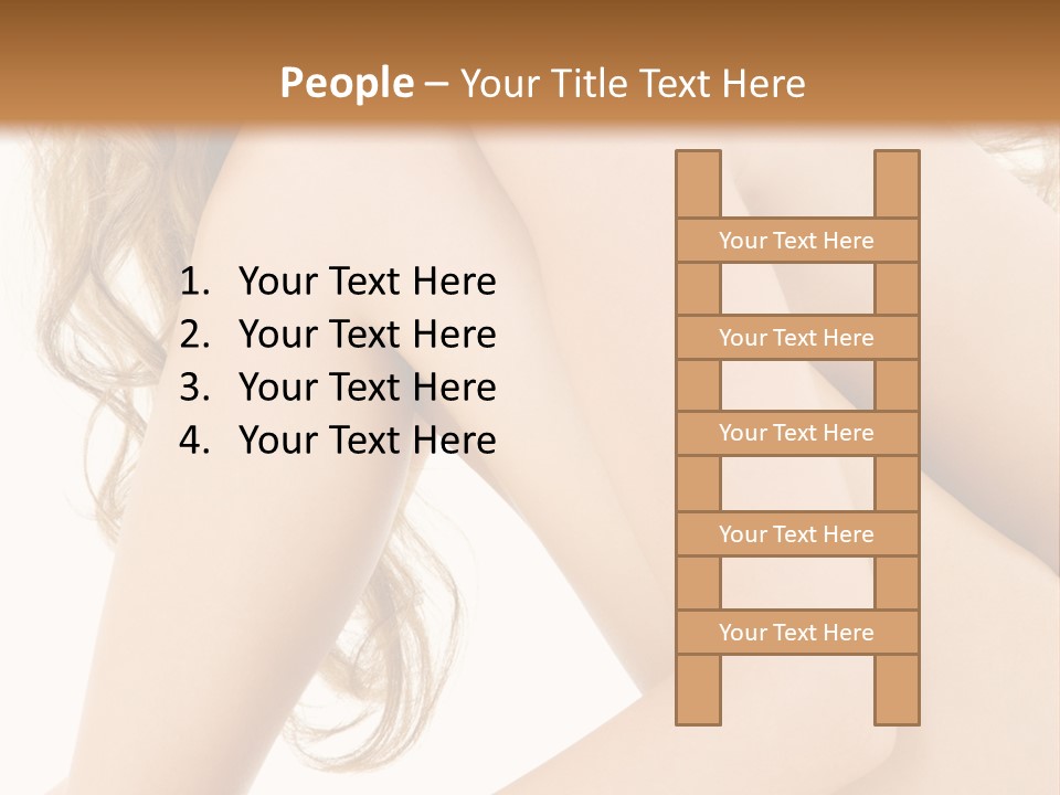 Picture Of Healthy Naked Woman Over White PowerPoint Template
