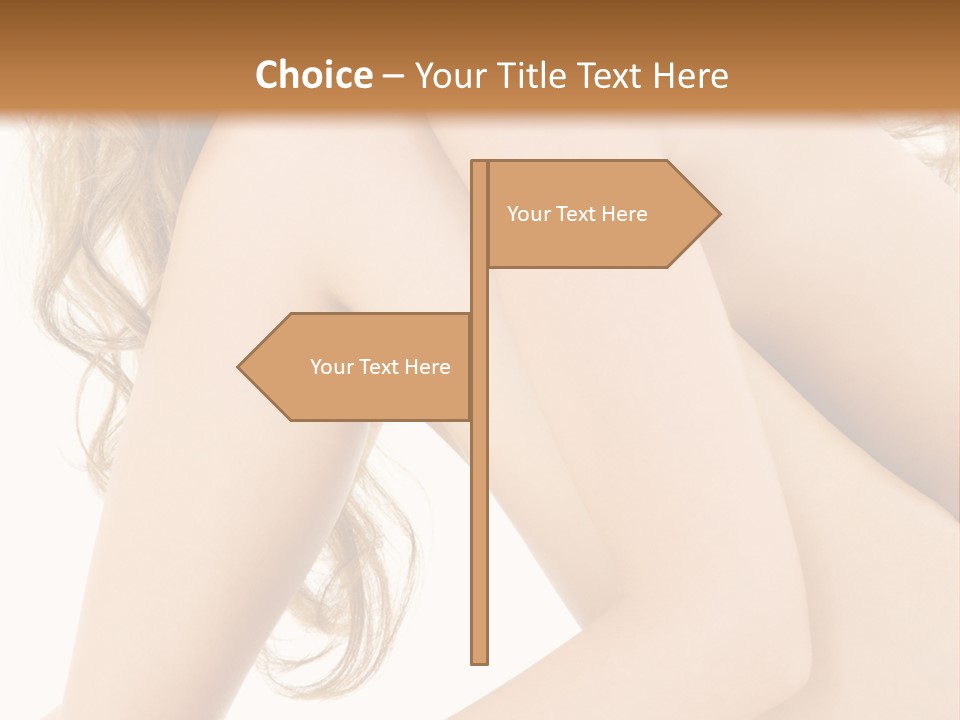 Picture Of Healthy Naked Woman Over White PowerPoint Template