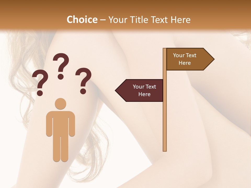 Picture Of Healthy Naked Woman Over White PowerPoint Template