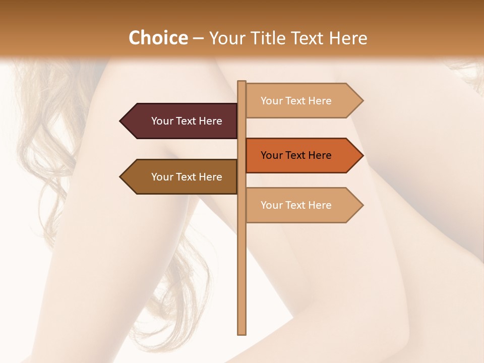 Picture Of Healthy Naked Woman Over White PowerPoint Template