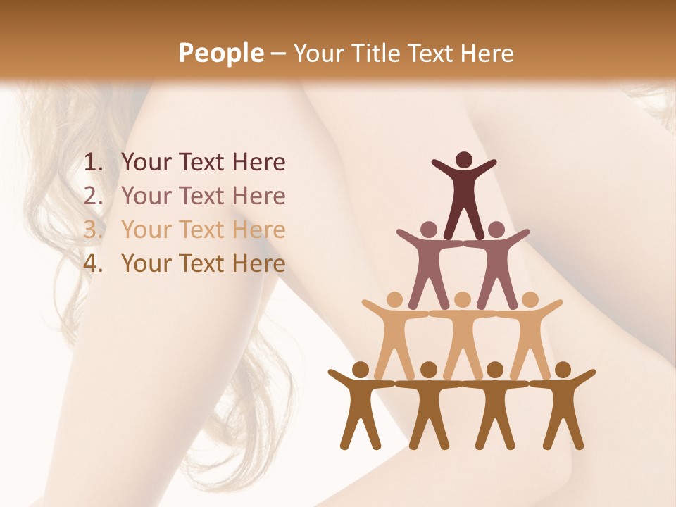 Picture Of Healthy Naked Woman Over White PowerPoint Template