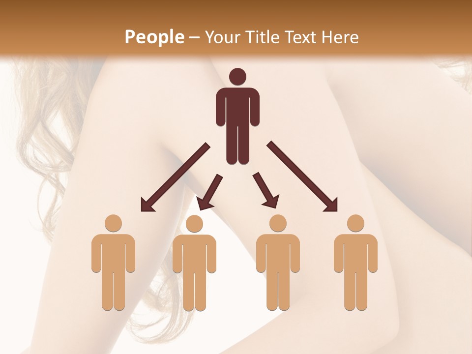 Picture Of Healthy Naked Woman Over White PowerPoint Template