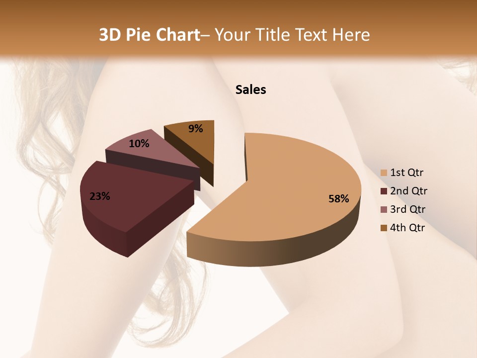 Picture Of Healthy Naked Woman Over White PowerPoint Template