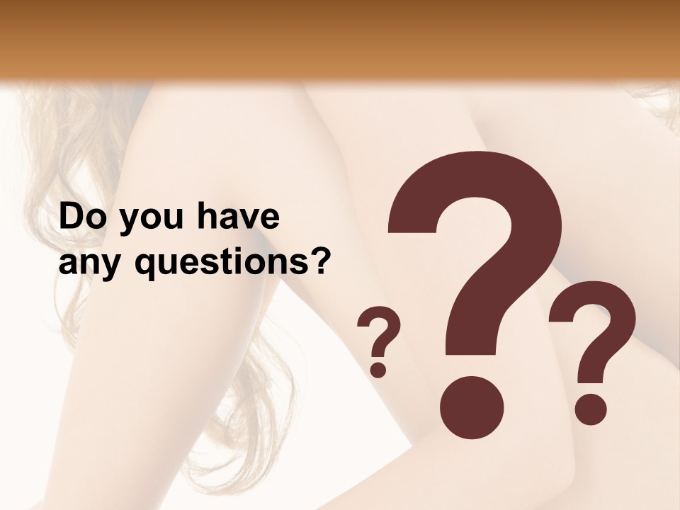 Picture Of Healthy Naked Woman Over White PowerPoint Template