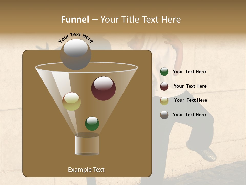 Boy Playing Catch With His Shadow Near The Wall. Lisbon, Portugal PowerPoint Template