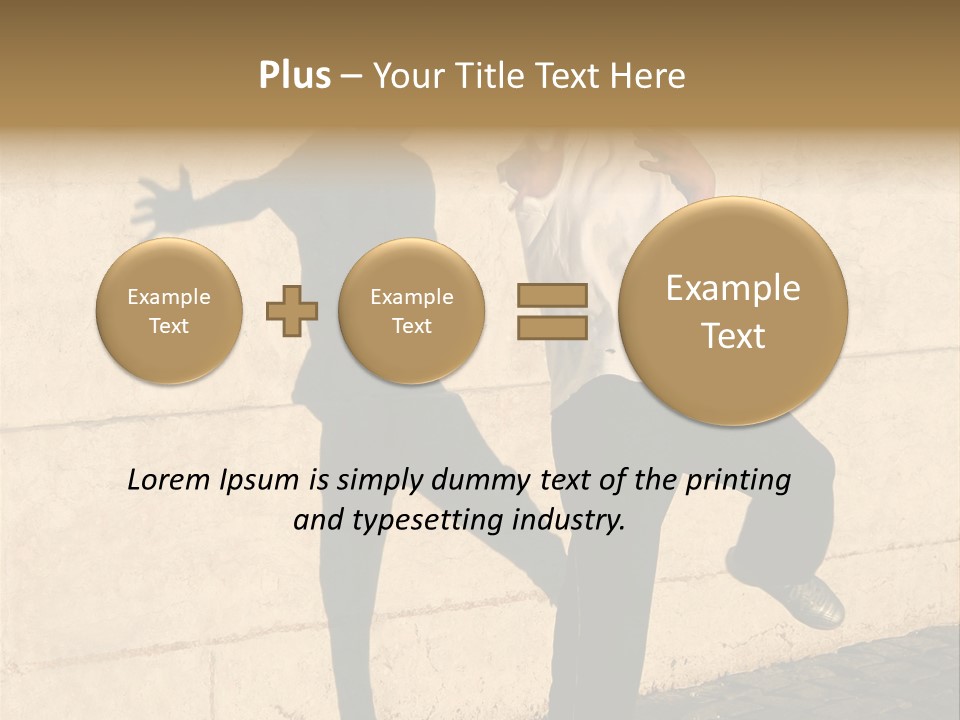 Boy Playing Catch With His Shadow Near The Wall. Lisbon, Portugal PowerPoint Template