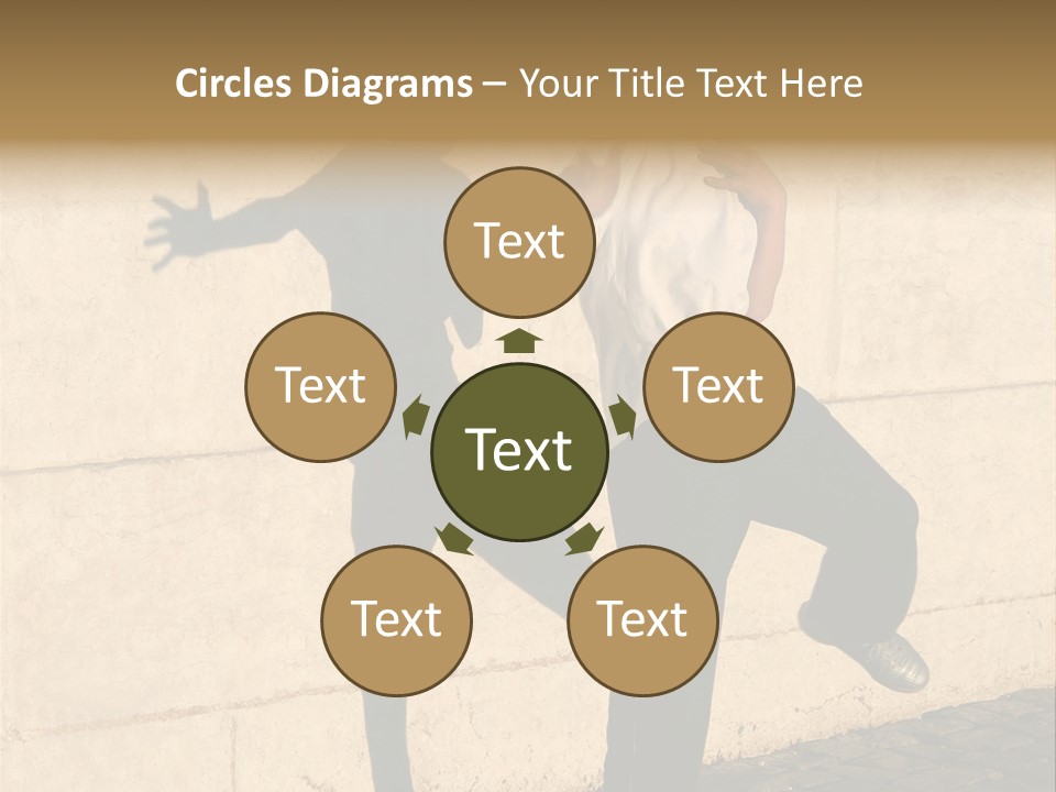 Boy Playing Catch With His Shadow Near The Wall. Lisbon, Portugal PowerPoint Template