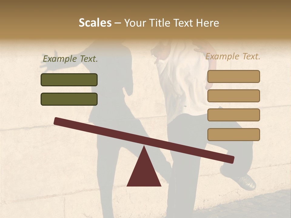 Boy Playing Catch With His Shadow Near The Wall. Lisbon, Portugal PowerPoint Template