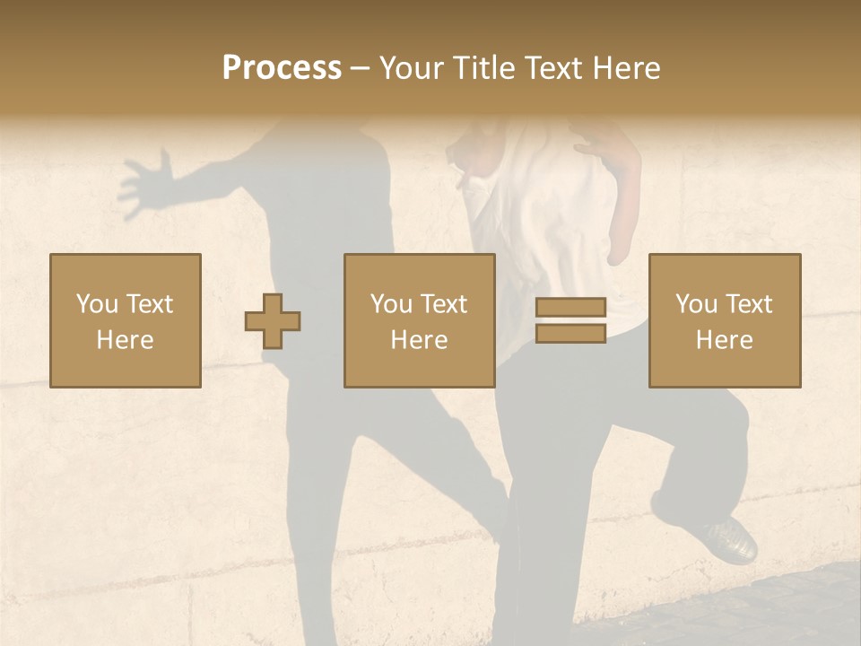 Boy Playing Catch With His Shadow Near The Wall. Lisbon, Portugal PowerPoint Template