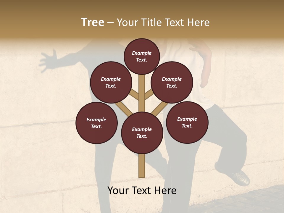 Boy Playing Catch With His Shadow Near The Wall. Lisbon, Portugal PowerPoint Template