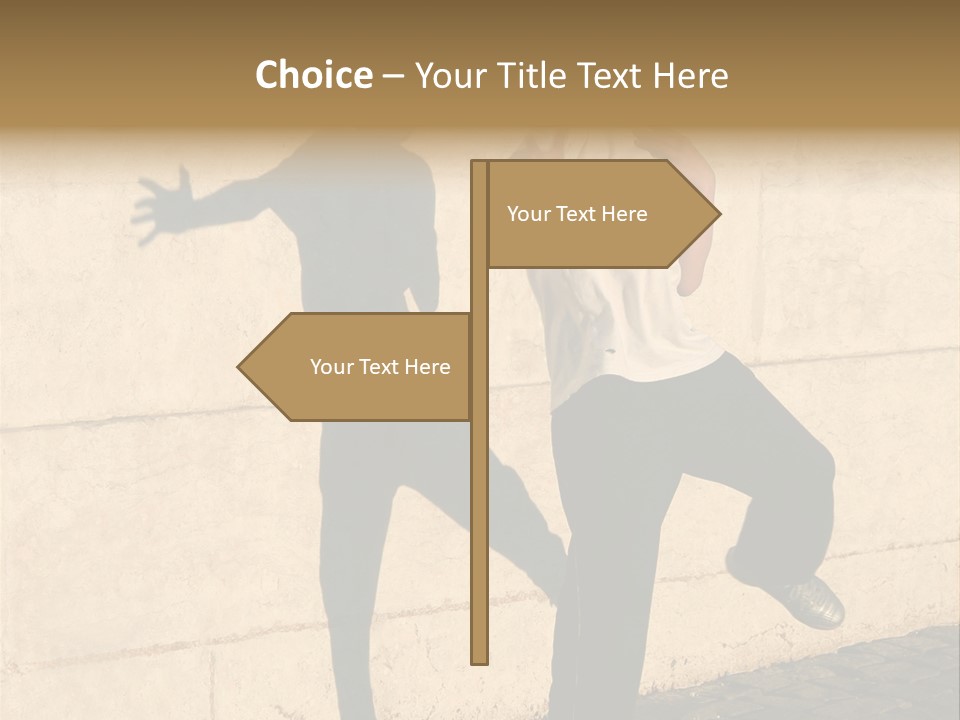 Boy Playing Catch With His Shadow Near The Wall. Lisbon, Portugal PowerPoint Template