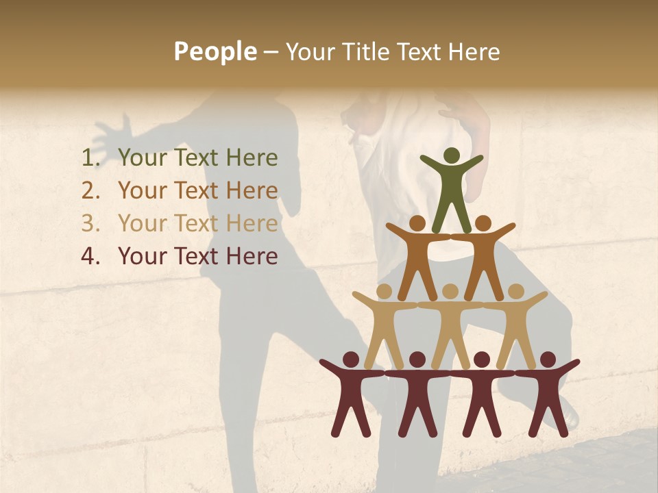 Boy Playing Catch With His Shadow Near The Wall. Lisbon, Portugal PowerPoint Template