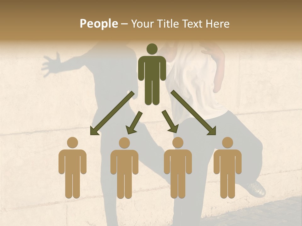 Boy Playing Catch With His Shadow Near The Wall. Lisbon, Portugal PowerPoint Template