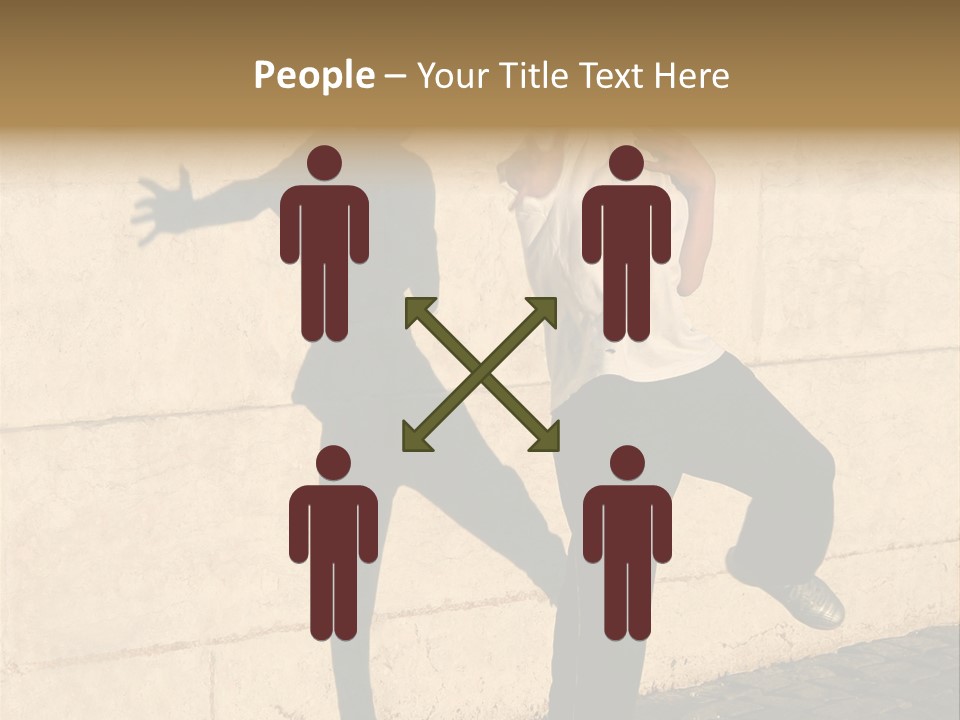 Boy Playing Catch With His Shadow Near The Wall. Lisbon, Portugal PowerPoint Template