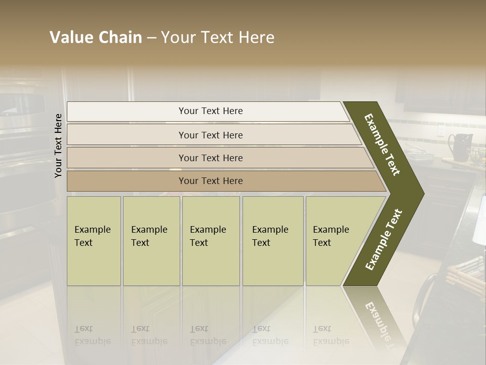 A Large Kitchen With A Center Island With A Wine Bottle On It PowerPoint Template