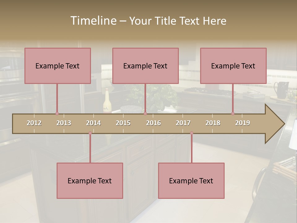 A Large Kitchen With A Center Island With A Wine Bottle On It PowerPoint Template