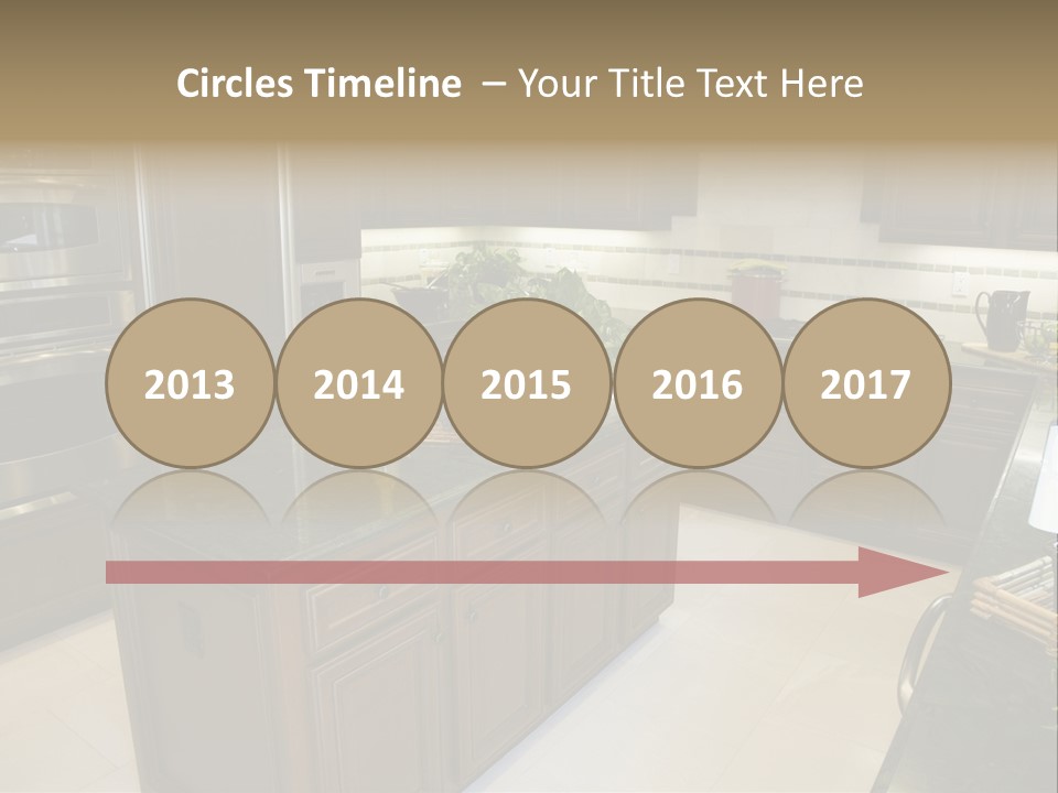 A Large Kitchen With A Center Island With A Wine Bottle On It PowerPoint Template