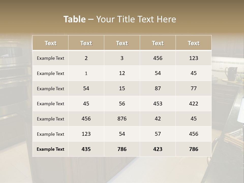 A Large Kitchen With A Center Island With A Wine Bottle On It PowerPoint Template
