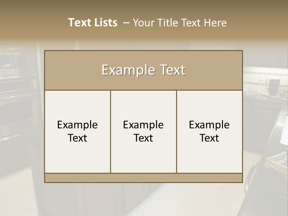 A Large Kitchen With A Center Island With A Wine Bottle On It PowerPoint Template