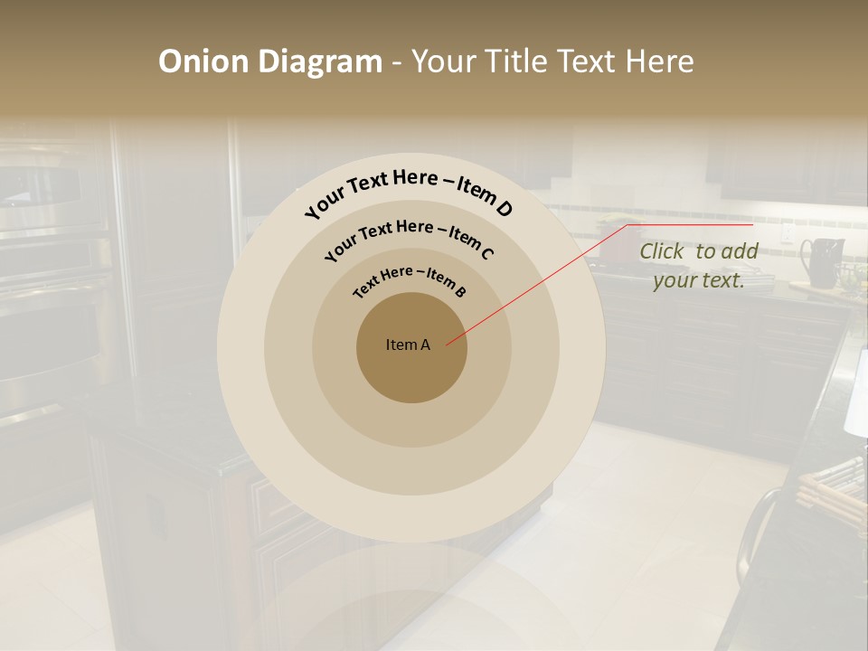 A Large Kitchen With A Center Island With A Wine Bottle On It PowerPoint Template