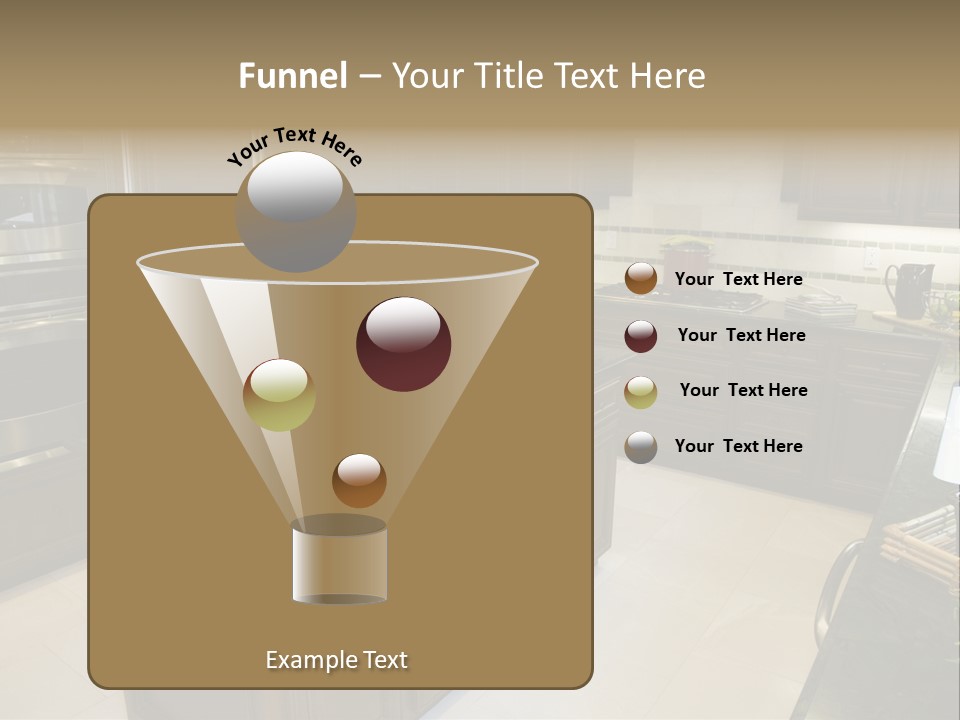 A Large Kitchen With A Center Island With A Wine Bottle On It PowerPoint Template