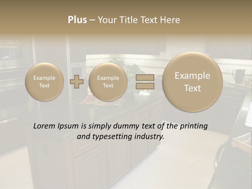 A Large Kitchen With A Center Island With A Wine Bottle On It PowerPoint Template