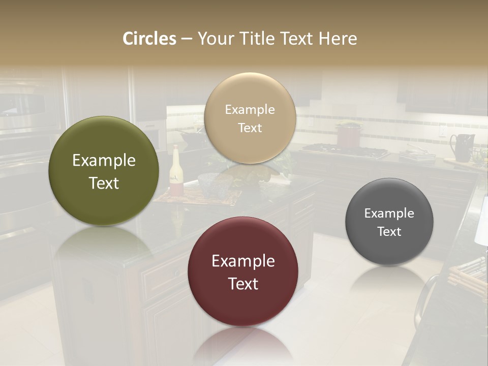 A Large Kitchen With A Center Island With A Wine Bottle On It PowerPoint Template