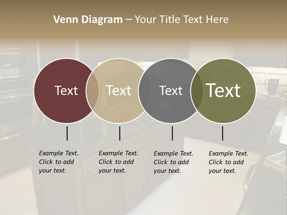 A Large Kitchen With A Center Island With A Wine Bottle On It PowerPoint Template