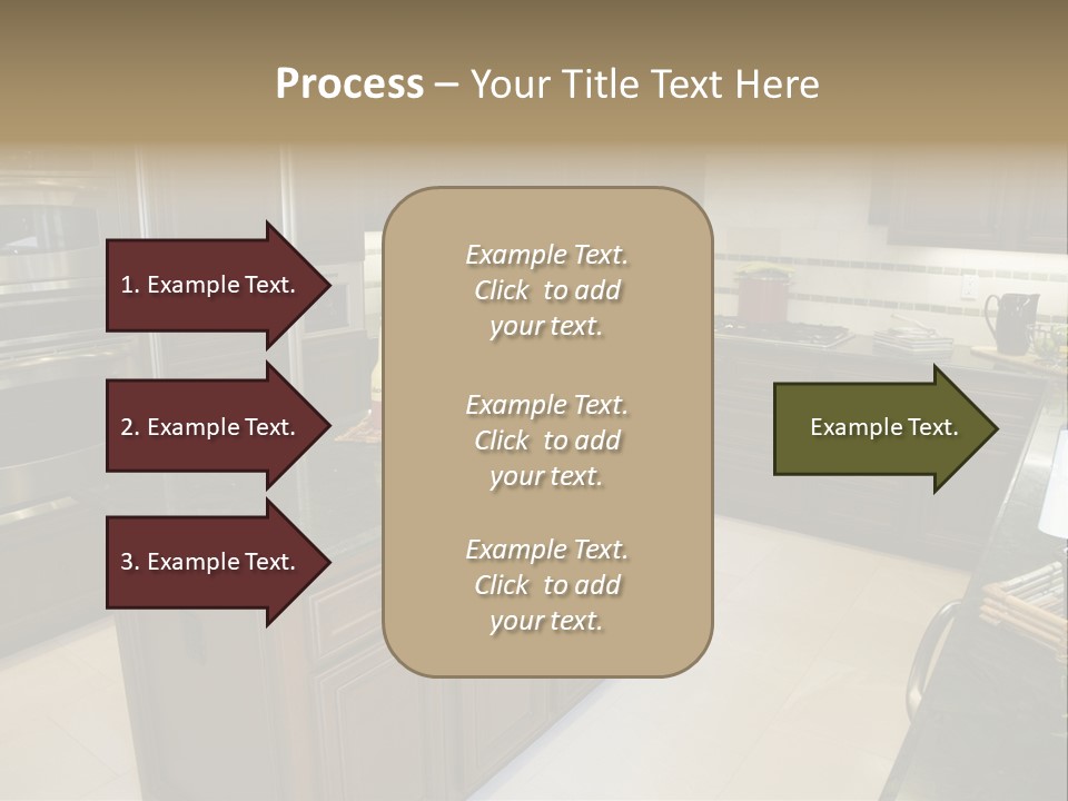 A Large Kitchen With A Center Island With A Wine Bottle On It PowerPoint Template