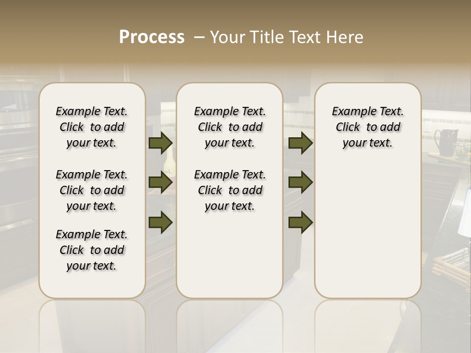 A Large Kitchen With A Center Island With A Wine Bottle On It PowerPoint Template